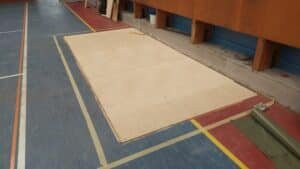 remplacement du plancher sportif